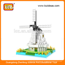 LOZ Moinho de diamante em miniatura modelos de arquitetura em miniatura, conjunto de construção